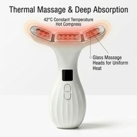 Appareil de beauté pour le lifting du cou avec thérapie par lumière rouge, masseur vibrant chauffant pour la réduction du double menton et l'anti-âge