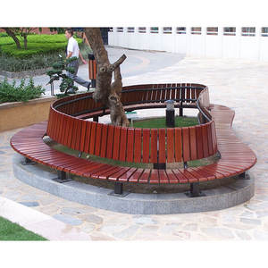 مخصص الحديد الزهر ألواح خشبية منحنية حديقة شبه دائرة في الهواء الطلق مقعد مع مسند الظهر - Product Image 3