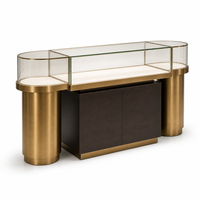 Vitrine de présentation de bijoux en aluminium sur mesure avec verre trempé et éclairage LED pour les magasins de détail, les salles d'exposition et les centres commerciaux