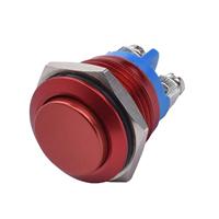 Interrupteur à bouton-poussoir étanche en acier inoxydable à coque rouge, boutons rouge, jaune, vert, bleu, blanc, orange pour applications électriques