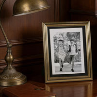 Cadre photo de table multi-couches doré avec passe-partout noir, cadre vertical pour affichage de portraits de famille