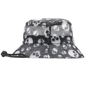 Tùy Chỉnh Thiết Kế Đầy Đủ Hộp Sọ Mô Hình In Ấn Net Xô Mũ Thời Trang Mùa Hè Thoáng Khí Toàn Bộ Lưới Xô Mũ - Product Image 3