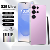 Smartphone S25 Ultra 5G en gros, écran HD 4K de 6,9 pouces, processeur Deca Core, batterie 8000 mAh, double caméra arrière 48+108MP, MTK LTE CDMA