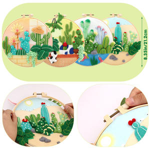 Yeni Yün Keçe İğneleme Seti <span class=keywords><strong>DIY</strong></span> Bitki Nakışı Esnek Set - Product Image 1