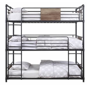 Cama litera triple metálica moderna de 3 niveles para dormitorio/hotel/hostal/apartamento/escuela - Product Image 2