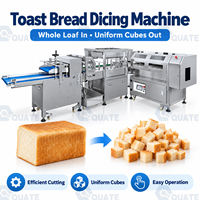 Équipement commercial de découpe de pain en cubes avec convoyeur pour la production de pain de mie, machine automatique de découpe de pain pour usine alimentaire