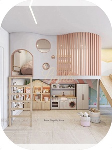 Maisonnette pour enfants en bois massif, conçue sur mesure, au design créatif, avec une base secrète et un <span class=keywords><strong>lit</strong></span> intégré avec <span class=keywords><strong>toboggan</strong></span> - Product Image 5