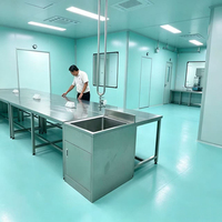 Table de travail en acier inoxydable résistante aux produits chimiques pour écoles, hôpitaux et laboratoires, mobilier pour salles blanches