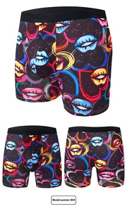 Men's Mid-Rise 4XL 5XL <strong>Long</strong> Leg <strong>Boxer</strong> Underwear Breathable Knitted Sports Anti-Abrasion Explosive Colorful Printed <strong>Boxer</strong> <strong>Briefs</strong> - Product Image 5