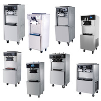 Ijs Maker Machine Commerciële Softijs Machines 304 Roestvrij Staal Verticale 20-28l/H Drie Smaak Ijs Machine