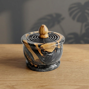 Quemador de Incienso de Sándalo Hecho a Mano, Difusor Aromático, Soporte Decorativo de Madera, Uso en Todas las Estaciones, Acabado de Madera Natural - Product Image 1