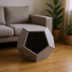 Table d'appoint octogonale moderne en MDF pour chat, gris ciment, mobilier pour animaux de compagnie, multifonctionnelle, utilisation en intérieur - Product Image 2