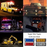 DC12-24V 24 Watt 8 LED Notfall-Fahrzeugoberflächen-Warnleuchte LKW Gelb Blau Rot LED Notfall-Blitzleuchten
