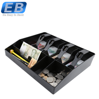Großhandel EB CB-004 Bank-Einzahlungsbox, manuelle Kassenschublade, Geldschublade mit Klassifizierung nach Nennwert, ABS, Schwarz, 8 Fächer
