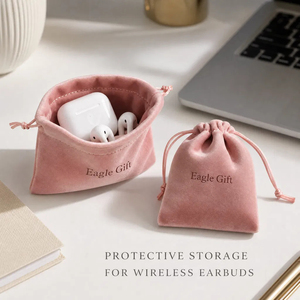 Sacs d'emballage en velours à cordon de serrage, doux au toucher, résistants à la poussière, personnalisables avec logo, différentes tailles, pour cadeaux de bijoux, achat en gros, petites pochettes - Product Image 1