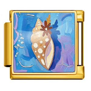 Bracciale Modulare in Acciaio Inossidabile con Charm Italiani da 9mm, Tema Oceano, Spiaggia, Conchiglie e Stelle Marine, Accessori Fai-da-Te per Gioielli - Product Image 6
