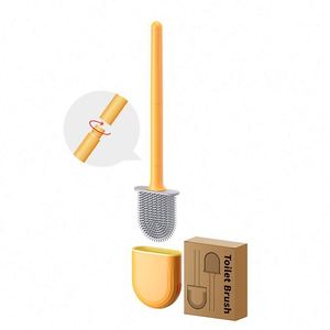 Support mural pliable en TPR écologique pour brosse de toilette avec poignée en acier et brosse en nylon – Options multicolores – Vente en gros - Product Image 4