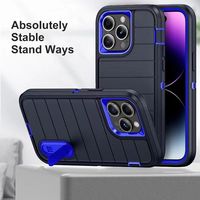 KINGSOUL pour iPhone 13 – Coque antichoc et étanche en PC avec protection d'objectif de caméra surélevée et support intégré