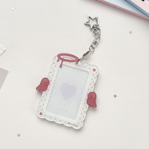 Porte-cartes en acrylique Premium 3 pouces bicolore Ailes d'ange, Étui <span class=keywords><strong>rigide</strong></span> pour cartes photo et badges d'identification, et Protecteur de cartes de haute qualité - Product Image 6