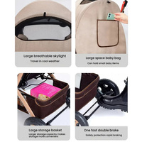 Poussette 2-en-1 avec berceau pour bébés de 0 à 3 ans, pliable, cadre métallique, idéale pour les voyages, prix de gros abordable