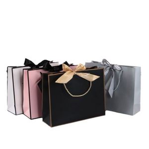 Bolsa de Compras Plegable de Lujo para Pequeñas Empresas, con Logotipo Personalizado Impreso, para Regalos de Boda, de Papel Blanco para Tiendas, con Asa de Cuerda - Product Image 1