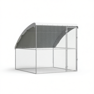 Jaula para Pollos de Acero Galvanizado Plateado, 6.56 x 6.56 x 6.56 Pies, Jaula para Animales de Alta Rigidez - Product Image 1