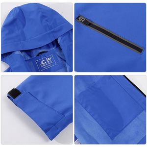 Custom Men's <b>Plus</b> <b>Size</b> Polyester Reflective Trench <b>Coat</b> Vintage <b>Waterproof</b> Outdoor Sports Windbreaker Zipper Long Raincoat - Product Image 2