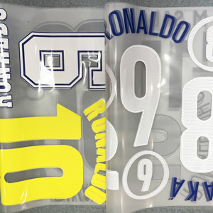 Numéros de maillot rétro vintage sérigraphiés, ensembles de numéros et noms de joueurs, numéros de maillot en plastisol par transfert thermique offset - Product Image 1
