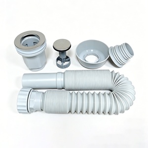 Kit de Desagüe Moderno para Lavabo con Tapa de Acero Inoxidable Anti-Olor y Cuerpo de Plástico, con Tubería Flexible para Fregadero - Product Image 3