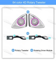 ICarsin pour Mercedes Benz Classe C W205 2015-2021, éclairage d'ambiance 64 couleurs, tweeter rotatif 4D, mise à niveau LED de l'intérieur de la voiture, accessoires