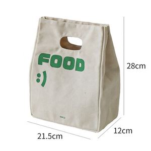 Wholesale Eco Friendly Custom logo <b>Small</b> Cotton Canvas Stylish Thickened Insulated Lunch Tote Cooler <b>Bag</b> for Food Commuting - Product Image 3