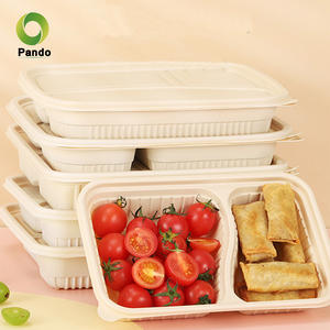 Barquette alimentaire jetable compostable avec couvercle, contenant à emporter, boîte biodégradable de luxe en amidon de maïs - Product Image 3