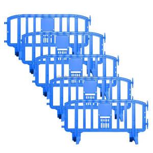 Valla de seguridad vial de plástico flexible, soporte de barricada <span class=keywords><strong>MOVIT</strong></span>, barrera peatonal, barreras de carretera resistentes, barrera de control de multitudes de 6,5 pies - Product Image 2