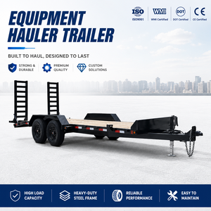 Remolque de Plataforma Plana de Acero <span class=keywords><strong>para</strong></span> Transporte de Equipo Pesado OEM, Remolque <span class=keywords><strong>para</strong></span> Excavadora, Minicargadora y Tractor - Product Image 1