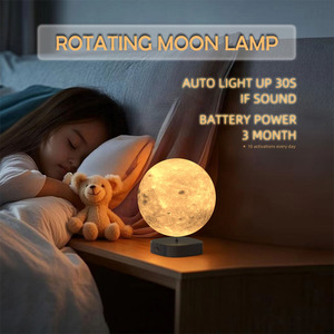 Lampe de lune rotative flottante <span class=keywords><strong>3D</strong></span> économique, rechargeable par USB, lumière LED chaude, lampe de nuit intelligente romantique pour chambre à coucher - Product Image 4
