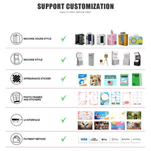 Máquina de Fotos Automática de Autoservicio con Impresora y Cámara, <span class=keywords><strong>Purikura</strong></span> Personalizada con Marcos de Fotos de 2x6 Pulgadas - Product Image 4