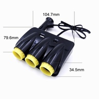 Prise allume-cigare de voiture DC12V 3 voies avec chargeur USB TYPE-C 5v 2.4A