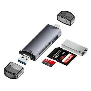 OEM ODM pembaca kartu memori USB 3.0, adaptor pembaca kartu memori OTG USB mikro semua dalam 1 Tipe C Multifungsi Universal 6 dalam 1