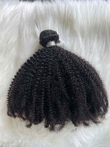 <span class=keywords><strong>Alano</strong></span> Factory Color Natural 4C Afro Kinky Curly Extension Kinky Curly Bulk Cabello humano 100% Virgin Wavy Bundle - Product Image 3
