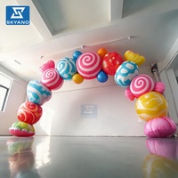 Arche gonflable en forme de bonbon avec logo personnalisé, décoration pour événements commerciaux et fêtes foraines