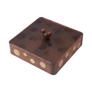 Solid Wood Nut <b>Box</b> Rectangular With Lid And Compartments For Storage Home Use - Product Image 5