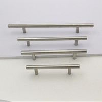 Poignées de meubles en acier inoxydable massif au design moderne, finition satinée polie, en forme de T, pour armoires de cuisine et tiroirs de chambre