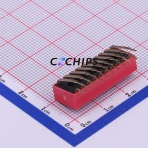 DA-10RP DIP Switch Through hole Component (THT) Switch Flat Toggle, Raised Type Single Pole Single Throw 10 2.54mm - Product Image 2