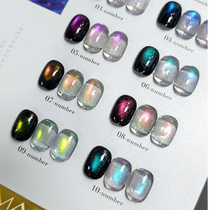 Colección de Esmaltes de Gel Efecto Ojo de Gato AILANUO, Marca Privada OEM, Esmalte Magnético Efecto Ojo de Gato, 10 Colores, Arte de Uñas, Efecto Arena Movediza, No Tóxico - Product Image 1