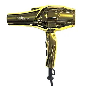 Secador de pelo profesional de alta velocidad, secador de pelo dorado de 2400w con Motor de CA, para salón de viaje