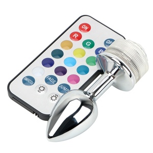 Juguetes sexuales <span class=keywords><strong>para</strong></span> hombres y <span class=keywords><strong>mujeres</strong></span>, masajeador de próstata, tapón Anal, con luz LED y Control remoto, sin vibración - Product Image 1