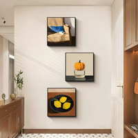 Peinture Murale Décorative Style Rétro sur Toile pour Restaurant, Dessin Animé Amusant avec Fruits, pour Fond de Table à Manger et Décoration Intérieure