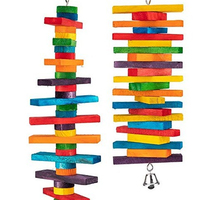 Jouets de luxe multicolores écologiques pour perroquets, blocs de bois classiques avec plumes, bâtonnets à mâcher pour oiseaux, conures, perruches, calopsittes, perruches africaines
