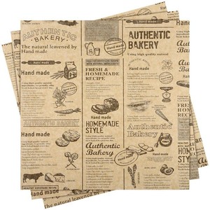 Hojas de <span class=keywords><strong>papel</strong></span> Deli a prueba de aceite impresas personalizadas <span class=keywords><strong>Papel</strong></span> <span class=keywords><strong>encerado</strong></span> Envoltura de alimentos <span class=keywords><strong>Papel</strong></span> desechable marrón de grado alimenticio a prueba de grasa - Product Image 1