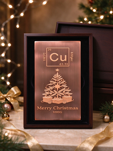 Barra de Cobre Puro de 1 kg .999 con Diseño de Árbol de Navidad para Regalo - Product Image 2